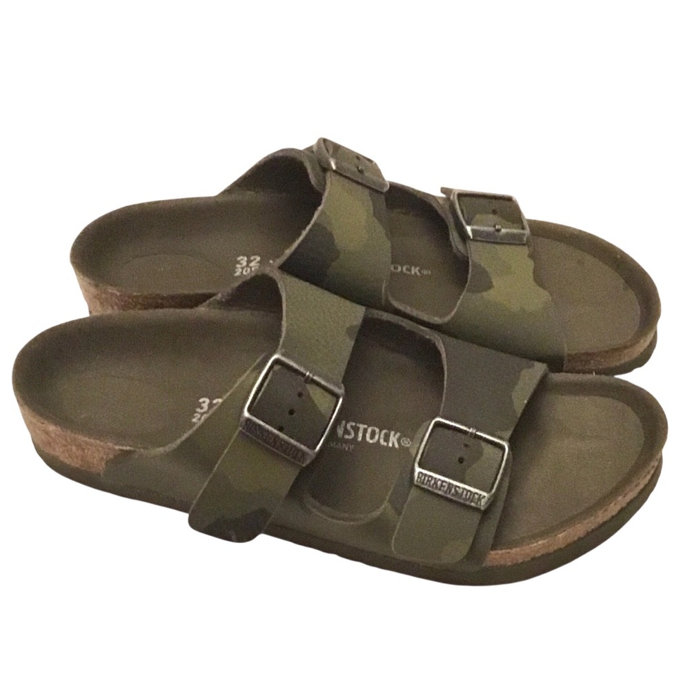 Birkenstock Kids Arizona Camo Green Birko-Flor Double Strap Slip-on Sandal Sz:1 - Picture 3 of 15